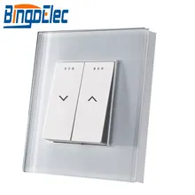 Bingoelec-interrupteur pour rideau, 240 V AC, interrupteur pour volet roulant, panneau en verre cristal, Standard EU