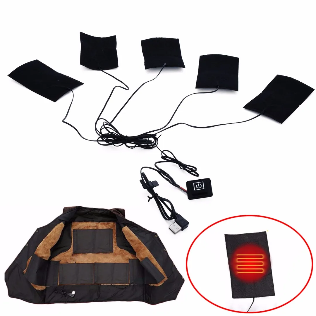 

Hot Sale 1 Set Electric Heating Pad Thermal Clothes Heated Jacket Mobile Warming Gear 2019