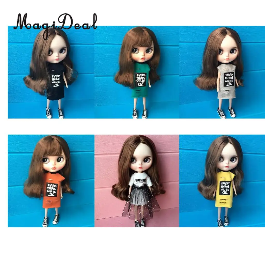 

1/6 Doll Sleeveless Tube Dress Skirt for Blythe for Pullip for Azone for Licca Costume Clothing Accessory Girls Toy Gift