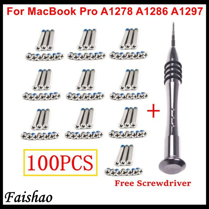 Faishao 100pcs 10sets Bottom Case Cover Screws For font b Apple b font font b MacBook