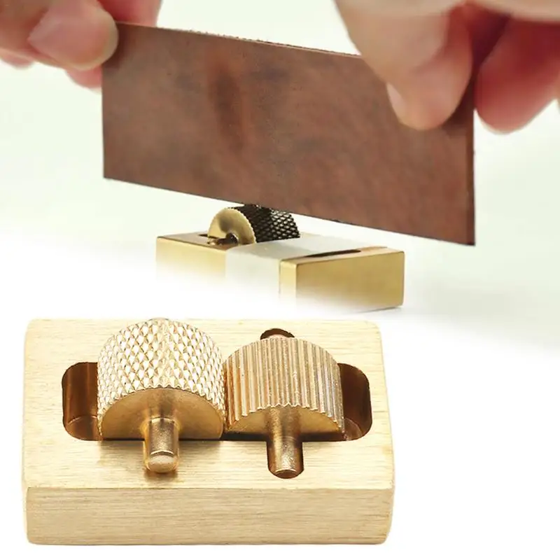 

Leather Craft Brass Oil Painting Box 2 Rollers DIY Mini Leather Edge Paint Tool DIY Handmade Leather Accessories Tools Color Box