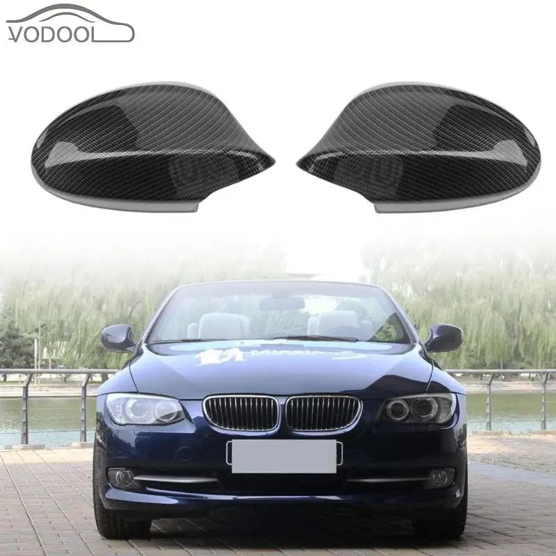 

1 Pair Heated Mirrors Carbon Fiber Side Wing Rearview Mirror Case Cover Caps for BMW 3 Series E90 Facelift 328i 323i 335d 335i