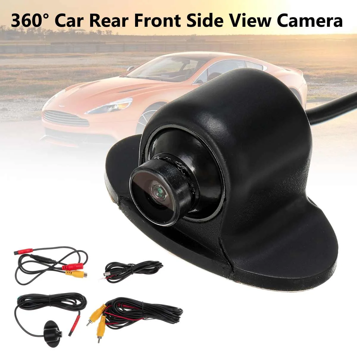 

360 Degree Wide View Angle HD CCD Universal Rearview Front Side Camera Night Vision Car Parking Backup Reverse Rear View Camera