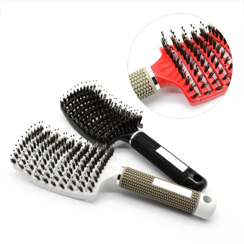 

Anti-static Curved Vent Hairbrush Professional Canine Tooth Rows Tine Comb Brush Hair Massage Comb Hairdressing Styling Tools