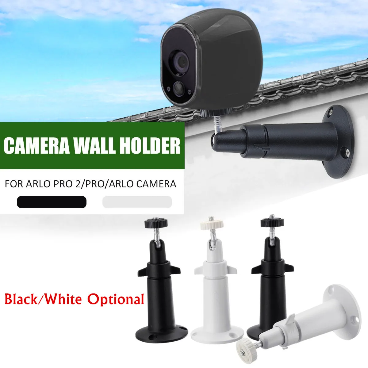

2pcs Security Wall Mount Stand Indoor Outdoor For Arlo Pro 2/Pro/Arlo Camera Black White 2 Color Strong Durable