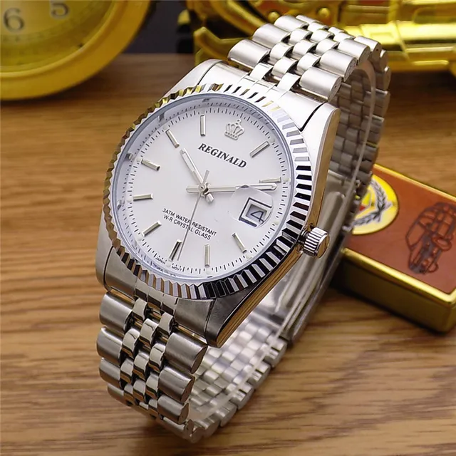 HK Fashion Brand REGINALD Waterproof Men Lady Lovers Full Stainless Steel With C HK Fashion Brand REGINALD Waterproof Men Lady Lovers Full Stainless Steel With C