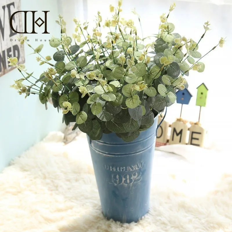 

Dream House DH Flowers Artificial Eucalyptus Plastic Plants Leaf Succulents Home Decoration Accessories Jungle Party Decorations