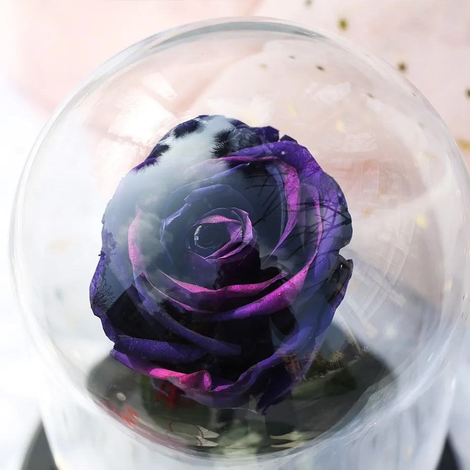 Роза в стеклянном куполе Роза вечная жизнь цветок красота и чудовище Роза для дома Свадебная вечеринка украшение подарок на день Святого Валентина