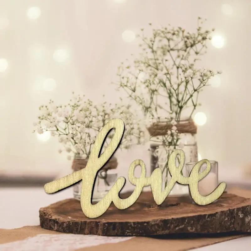 

15pcs/Set Wood LOVE Table Confetti Ornament Vintage Rustic DIY Wedding Party Decoration