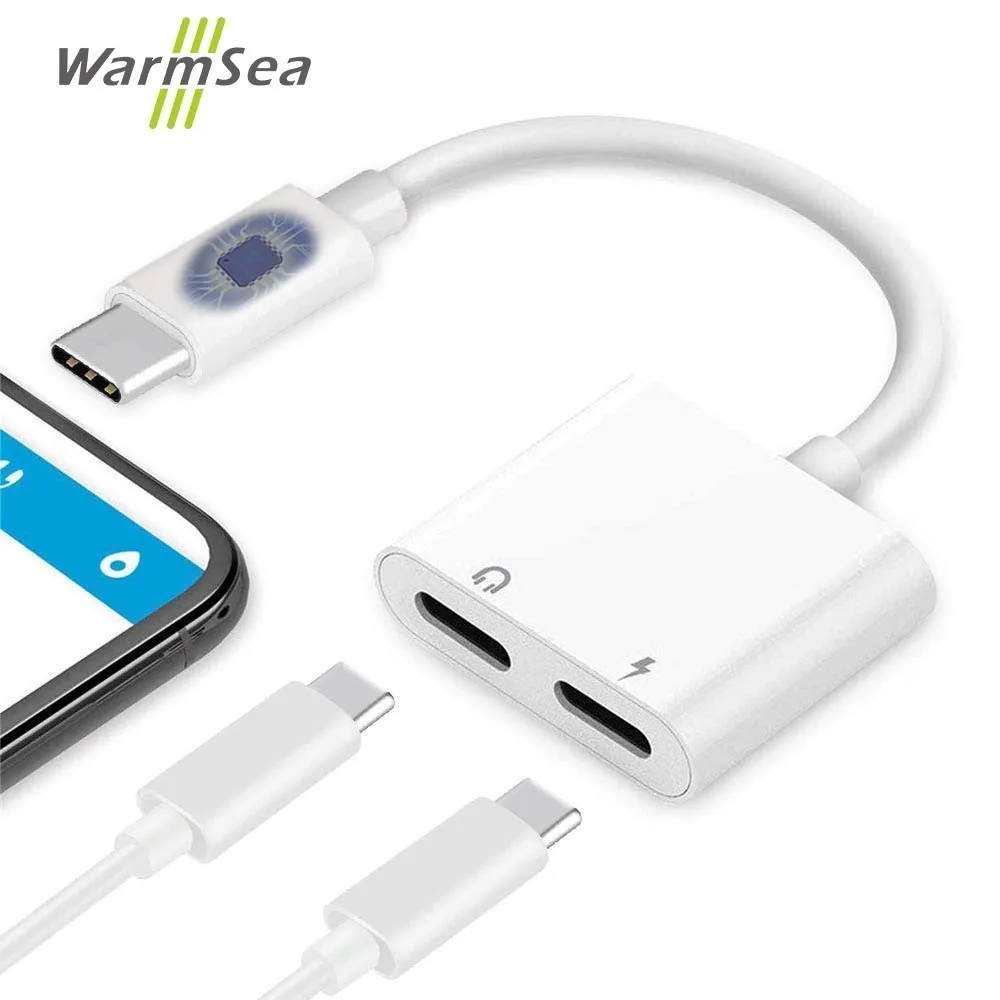 Usb type C аудио кабель адаптер двойной разъем разветвитель AUX USB наушники PD зарядное