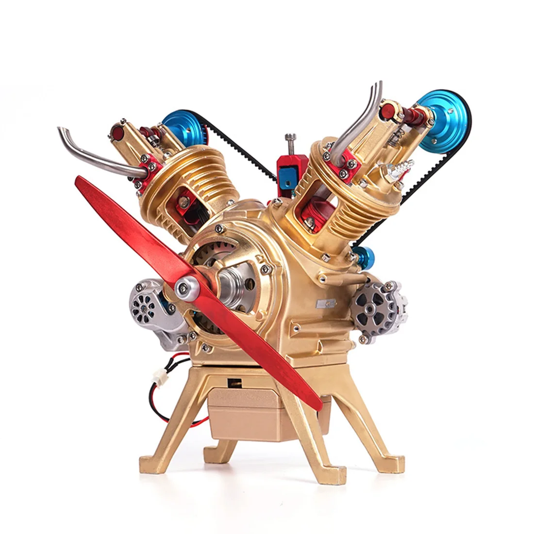 

All-Metal Car Mini Manual Assembly V2 Double-Cylinder Engine Model Toy Decoration Model Kits Puzzle Toys Splicing Hobby Building