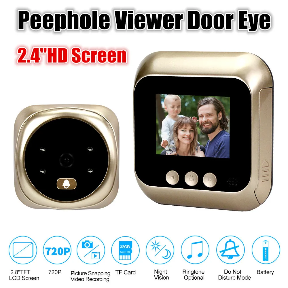 

2.4 Inch Wireless Doorbell Video Camera Night Vision Intercom Security Door Bell Home TFT LCD Display Screen