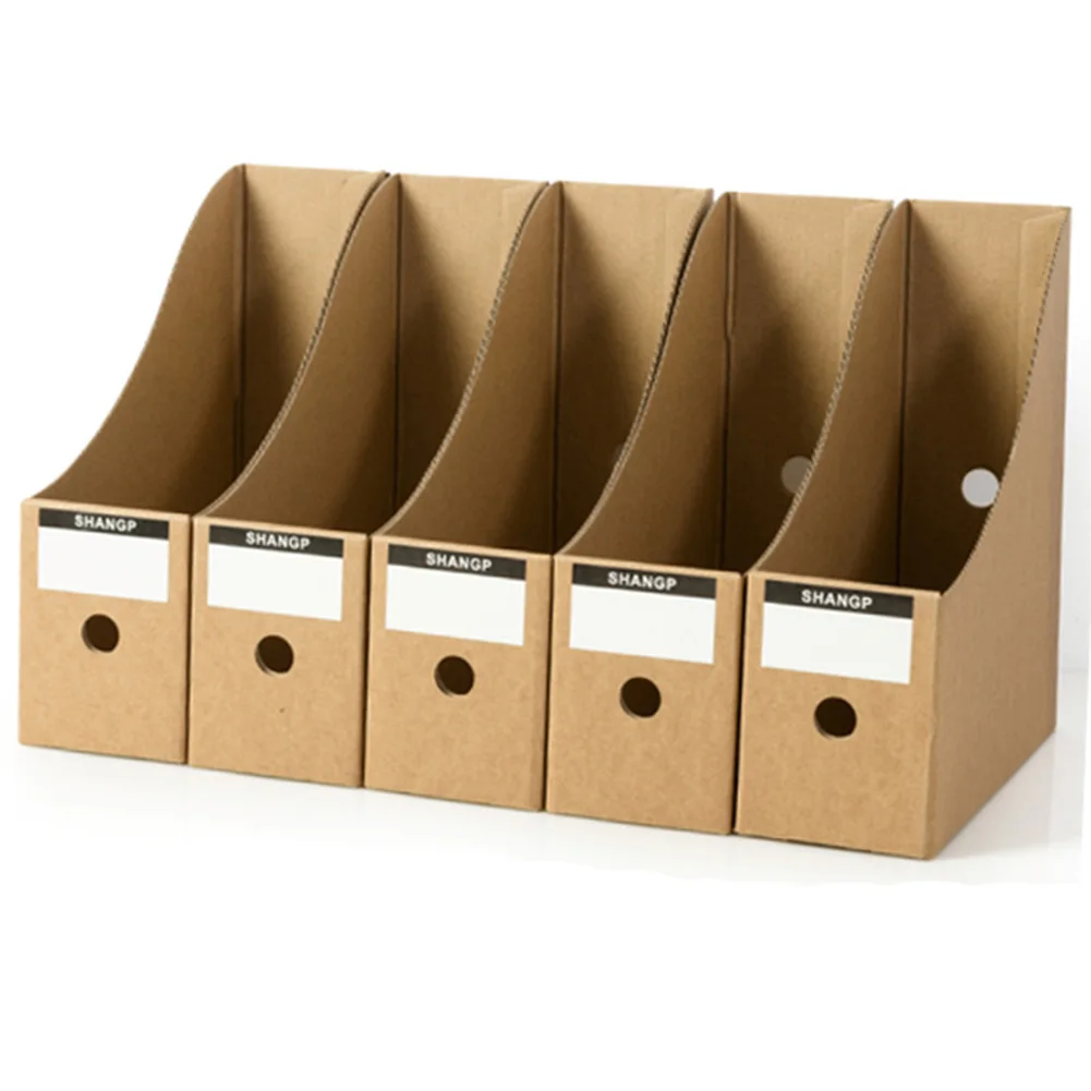 

5PCS/Set Rack File Holder School Foldable Desk Organiser Office Storage Box Kraft Paper Stationery Magazine Simple Document