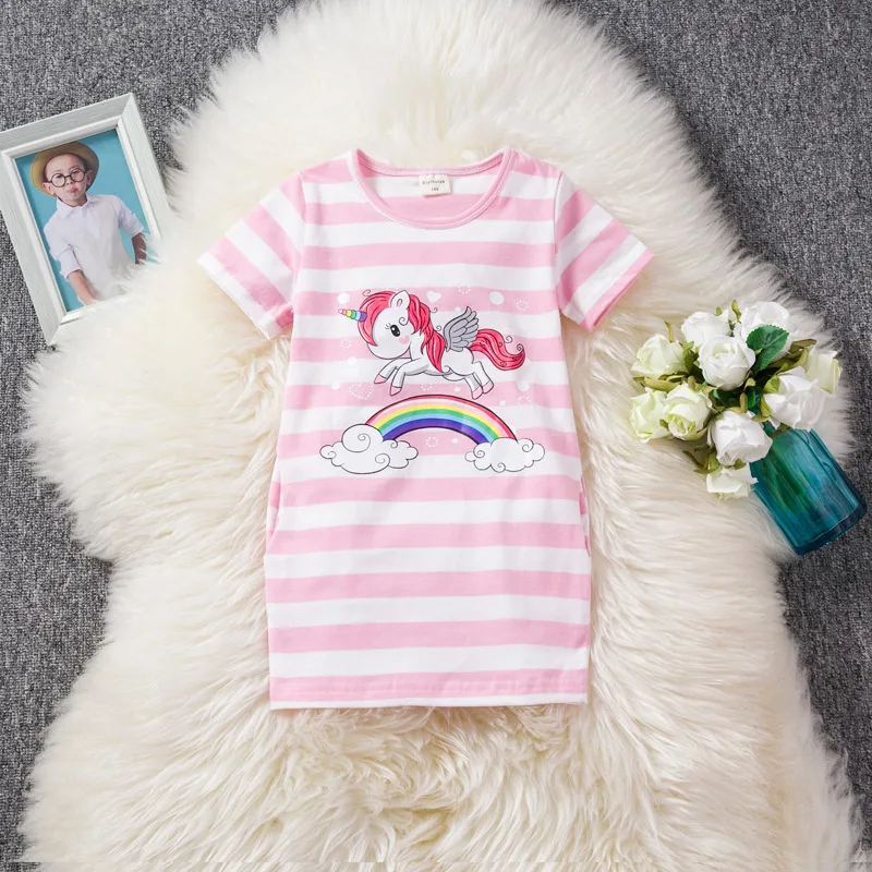 

New Baby Girls Dresses Girls Little Pony Derss Cartoon Princess Costume Kids Clothes For 2-7Y Summer Style Children's Clothing
