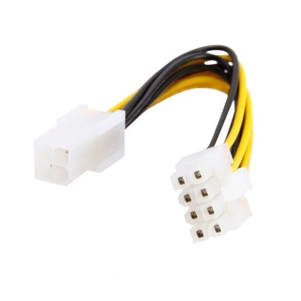 CY 4Pin to 8Pin Power Cable Adapter for PC 4P to 8P CPU P4 to P8 Extension Cables Convertor Wire Cord 20cm for Mining BTC