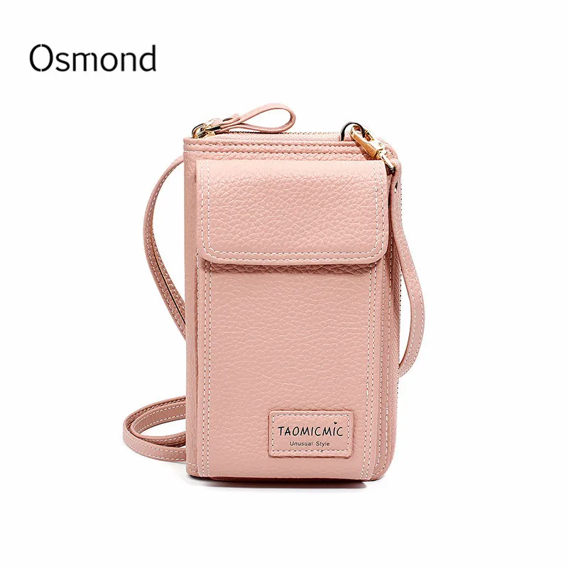Osmond الوردي الأخضر النساء المحافظ مصغرة صغيرة Crossbody حقيبة كتف حقيبة الإناث بو الجلود مخلب حقيبة يد السيدات الهاتف جيوب
