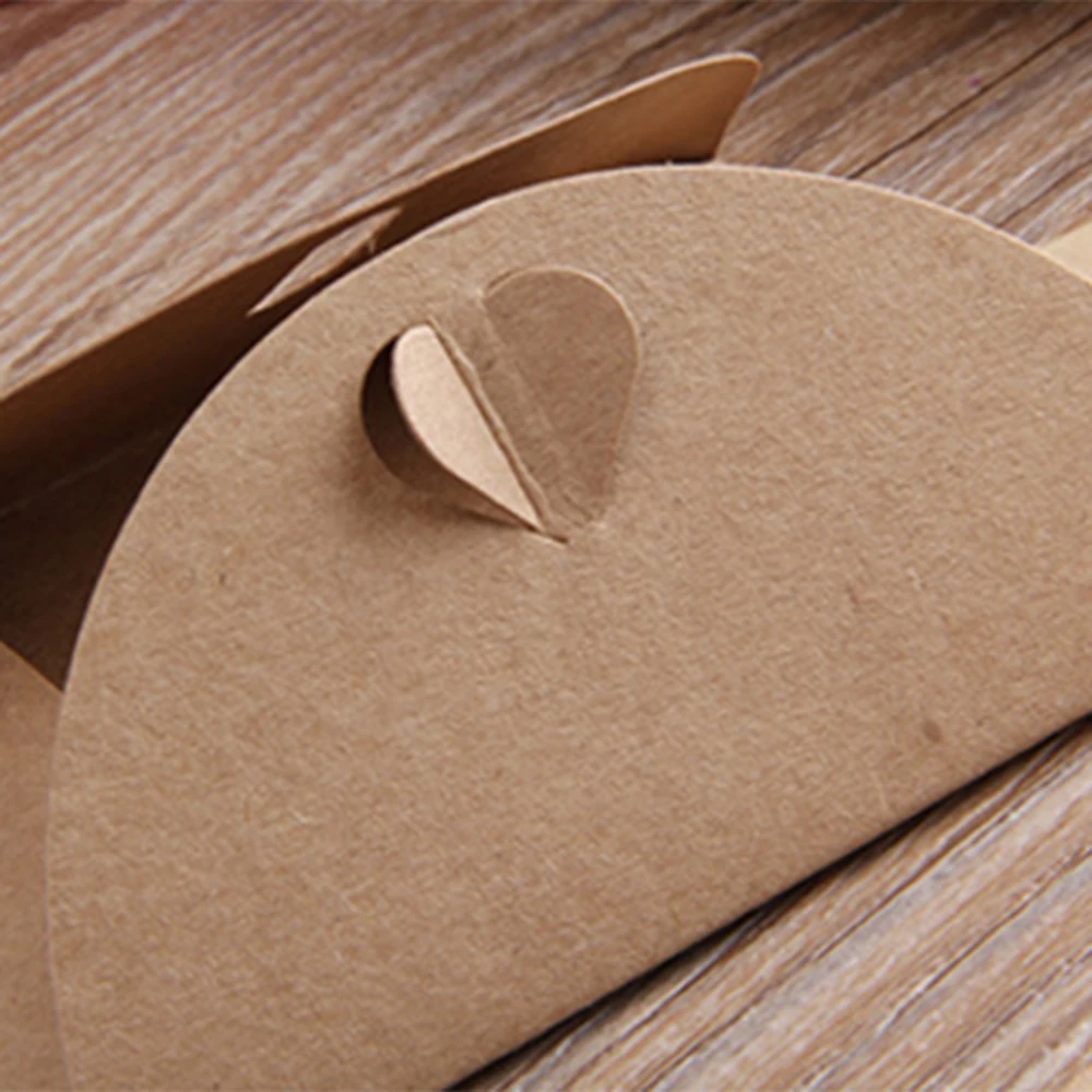  DIY Retro Kraft Paper Handmade Dried Flower Greeting Card Invitations Cards Kits for Wedding Bridal - 32995310464