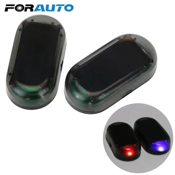 

FORAUTO Anti-Theft Caution Fake Security System Fake Alarm Lamp Flash Blinking Signal Warning Lamp Solar Power LED Car Light