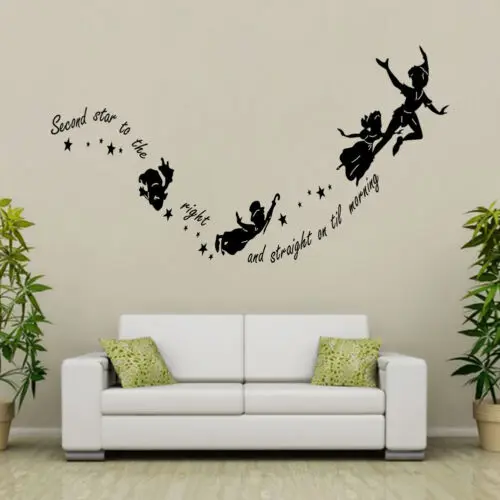 Tinkerbell second star to the right Peter pan Wall Stcker Mural Art Gifts DIY hot