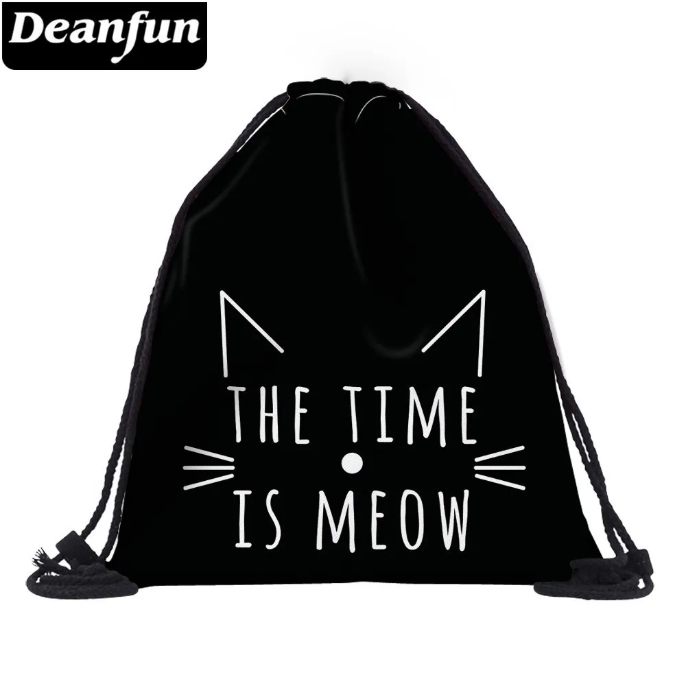 

Deanfun Meow Cat Drawstring Bag 3D Printing Backpack Travel Waterproof Custom Bags Gift Backpacks 40683