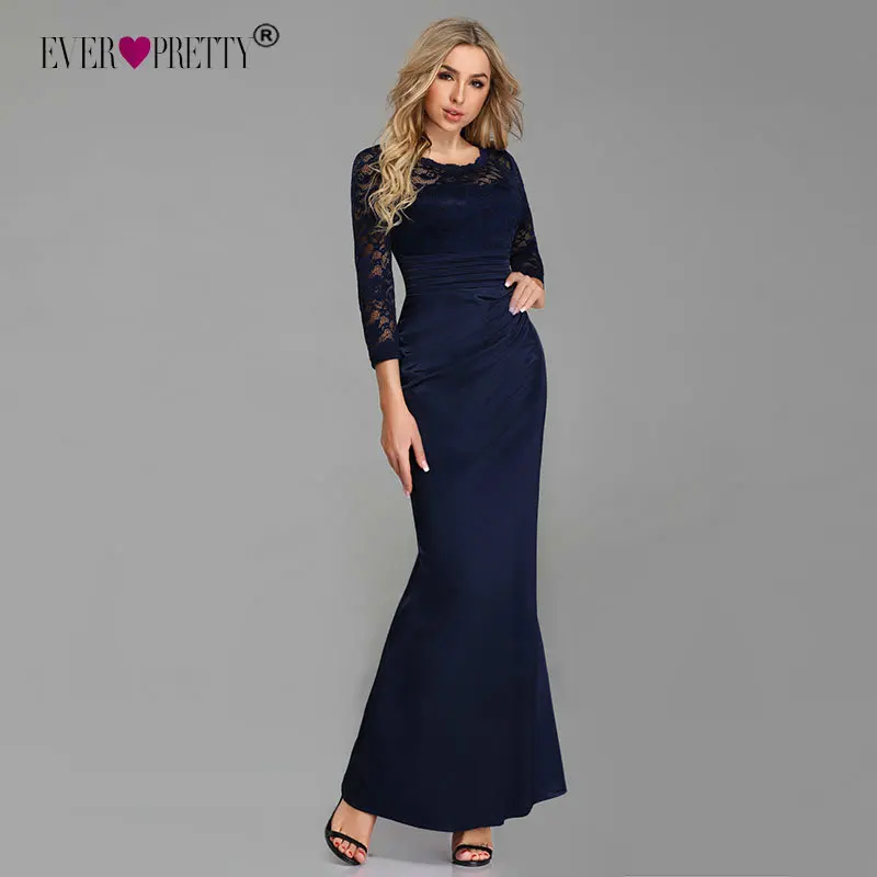 Evening Dresses Long Ever Pretty Long Sleeve Winter O-neck Lace Mermaid Sexy Special Occasion Party Gowns for Wedding Guest Evening Dresses Long Ever Pretty Long Sleeve Winter O-neck Lace Mermaid Sexy Special Occasion Party Gowns for Wedding Guest