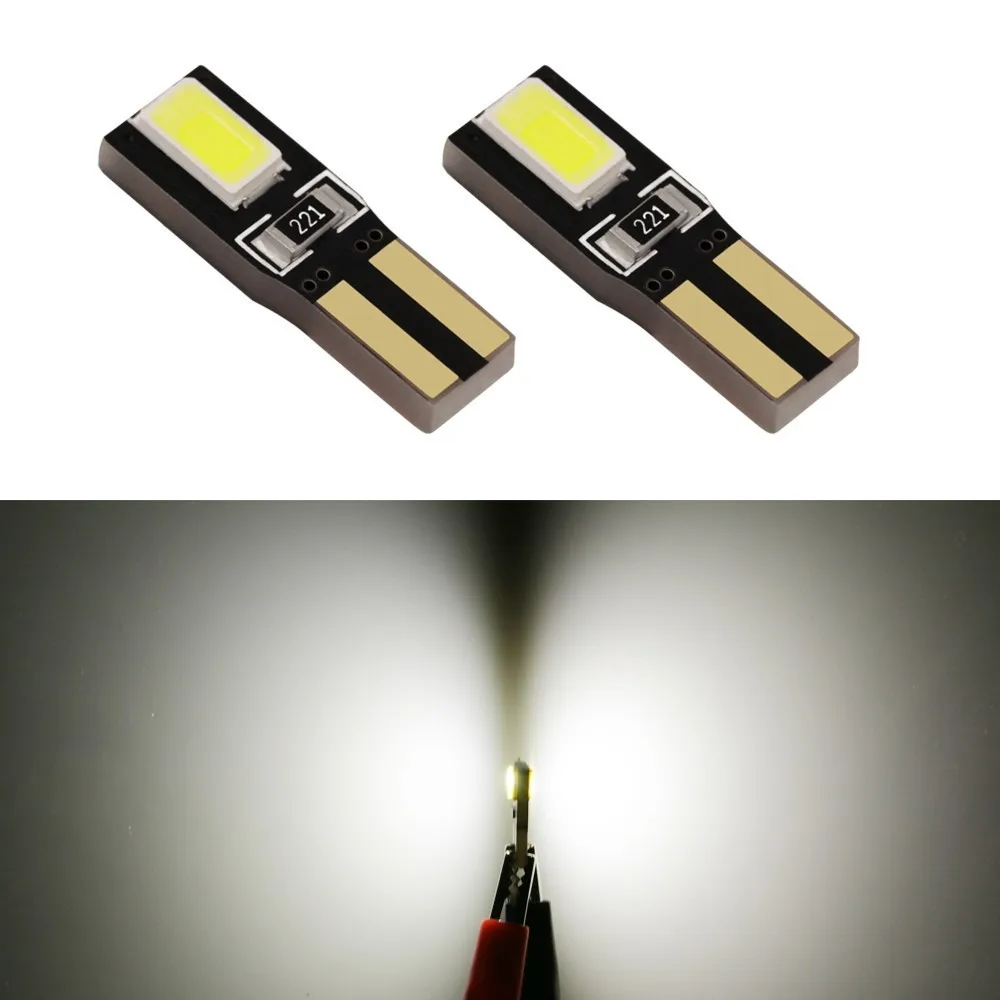 2 шт. авто светодиодный T5 2721 W3W W2* 4.6d 5730 SMD инструмент: Клин Индикатор Светильник лампы светильник 12V белого цвета