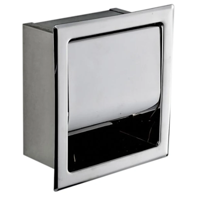 

Stainless Steel Toilet Paper Holder Polished Chrome Wall Mounted Concealed Bathroom Roll Paper Box Waterproof