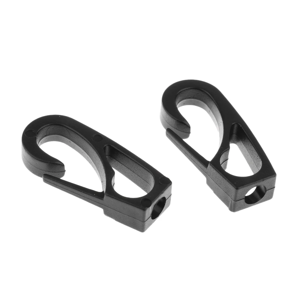 

Lot 6 Durable Black Nylon Kayak Canoe Shock Bungee Rope Hooks Paddle Leash End Snap
