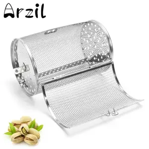 Корзина для хранения арахиса кофейные зерна печь жаровня гриль клетка кухня нержавеющая сталь барбекю гриль барабан 14*18 см/12*18 см - изображение