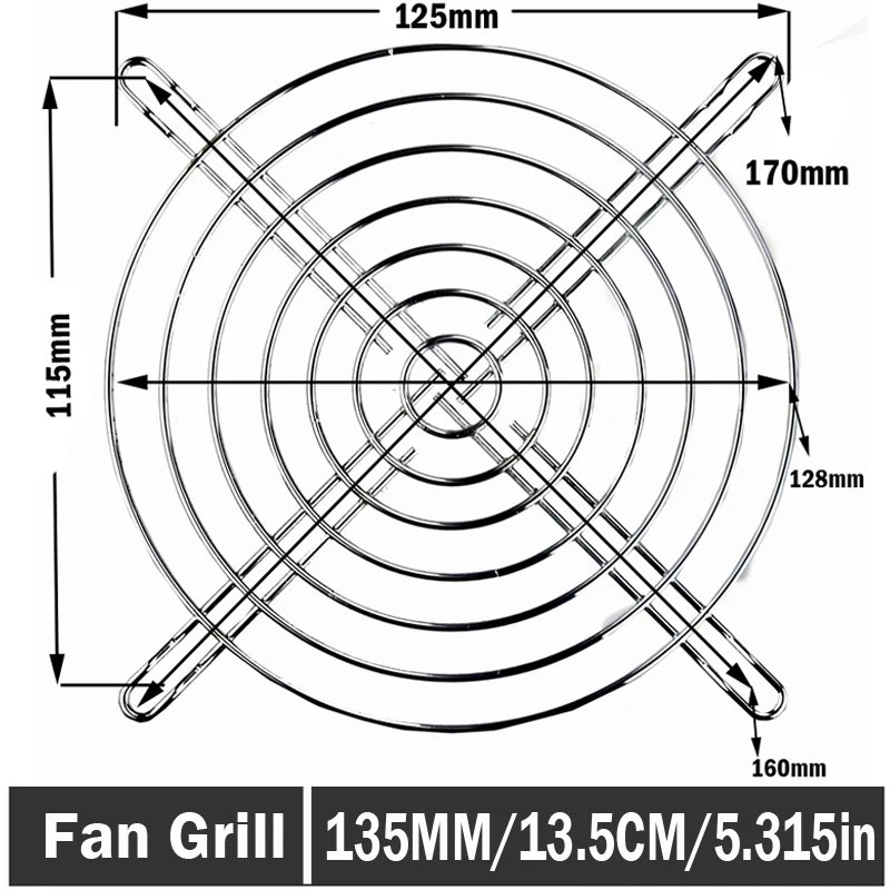 

2pcs Gdstime 13.5cm 135mm 135x135mm Irom Mesh Fan Grill Computer PC Case Protector Cover Metal Finger Fan Grill