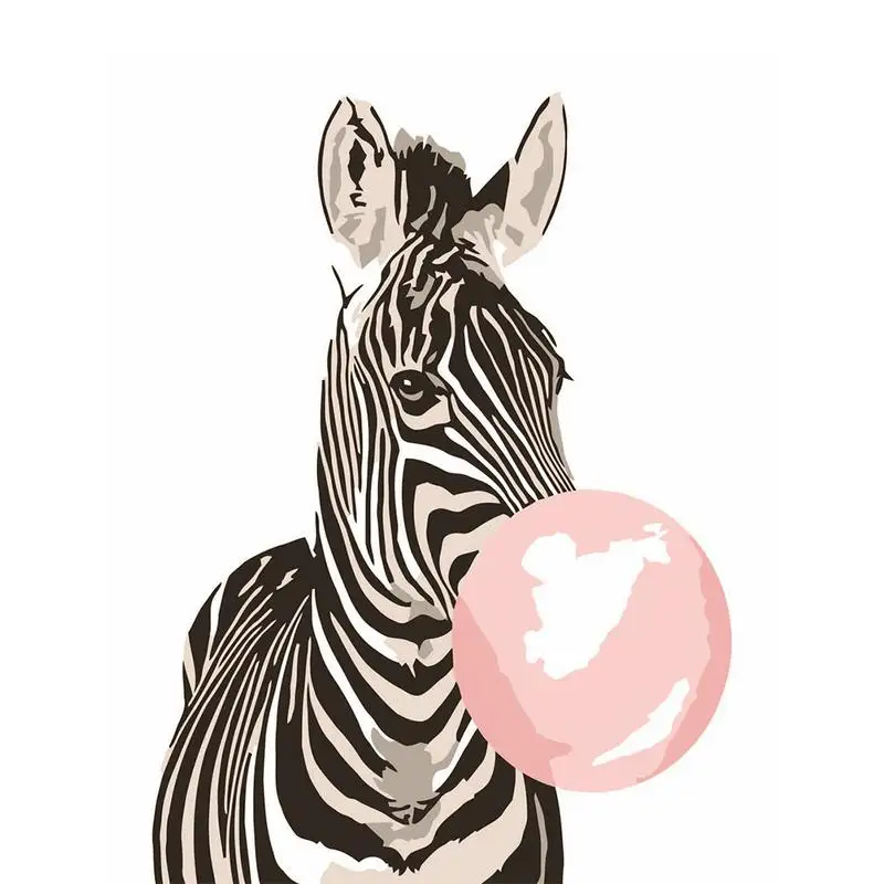 

DIY Painting By Numbers 1pc Colorful zebra Animals Kit Hand Painted Oil Painting Unique Gift For Home Decoration
