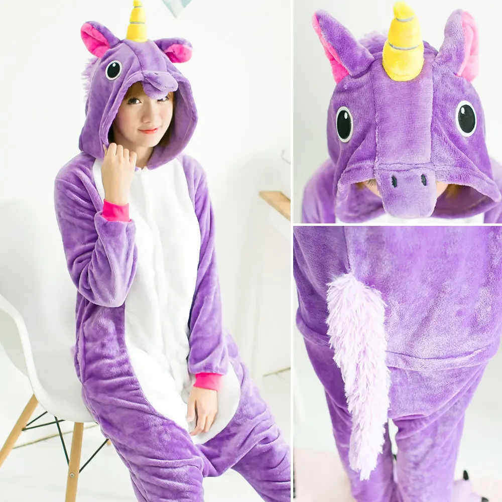 

2019 New Onesie Animal Kigurumi Unicorn Onesies Adult Women Pajamas Hooded Sleepwear Flannel Homewear Licorne Panda Pikachu Cow