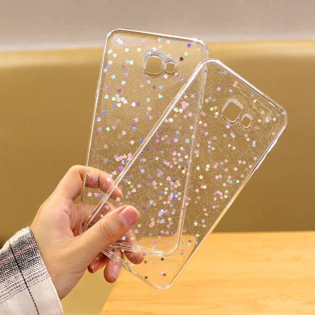Case For Samsung Galaxy J4 2018 Plus J6 A6 Glitter Star Glossy Silicone Ultra Thin Crystal Cute Girls |