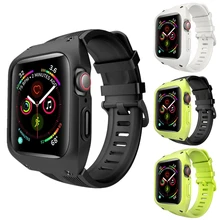 Ремешок для Apple Watch Band 44 мм чехол для Iwatch 5 4 3 2 42 мм 40 мм 38 мм силиконовый сменный наручный браслет защитный чехол