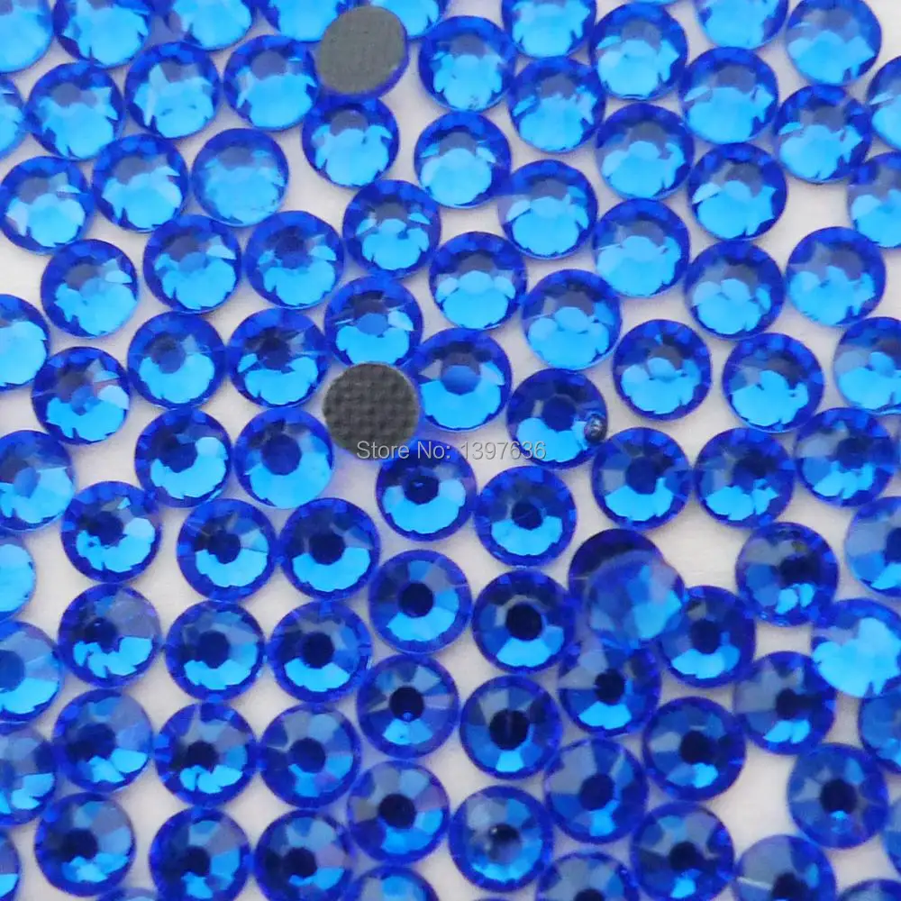 

AAAA SS6 SS10 SS16 SS20 SS30 Sapphire DMC Hot Fix Crystal Rhinestones flatback Iron-on loose nail hat garment phone decorations