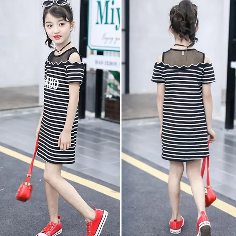 

Children's Dresses Spring Dresses 2019 New Korean Version 4 Children's 5 Princess 6 Occidental 7 Lace 9 10 11 12year old stripe