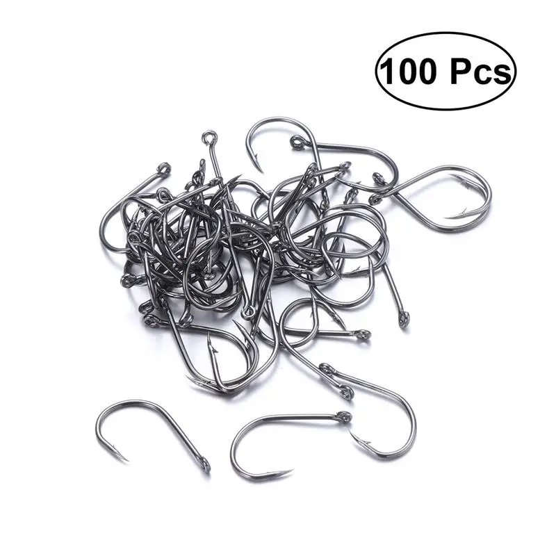 

50 PCS Fishing Hooks High Carbon Steel Perforated Fly Fishing Tackle Set for Salt Water Fresh Water Lakes Rivers Streams