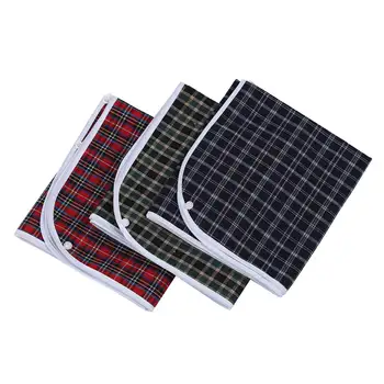 

3pcs/set Waterproof Plaid Crumb Catcher Adult Bib Apron Reusable Clothes Protector Prevent Oil Juice Spill Elder Disability We