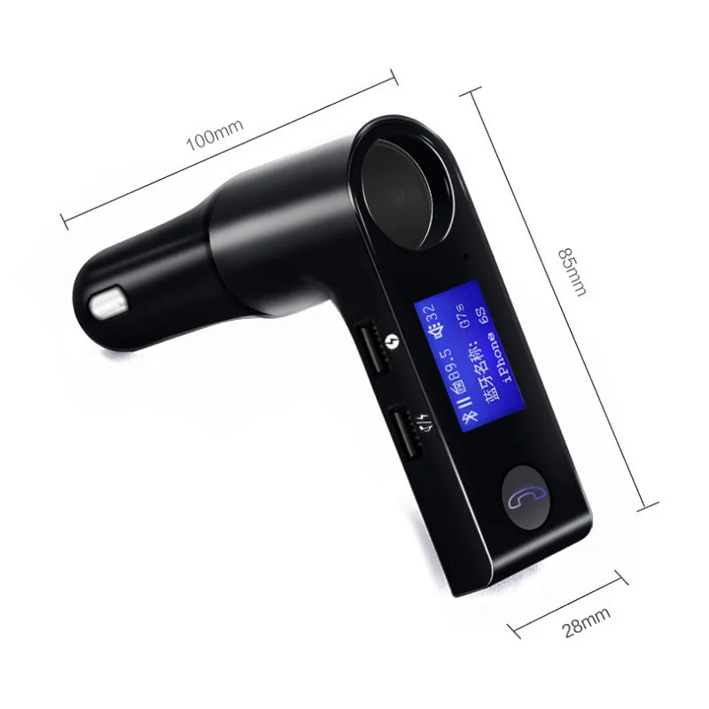 JABS Bluetooth Автомобильный hands-free fm-передатчик A2DP Автомобильный MP3-плеер прикуриватель порт Поддержка U диск(черный