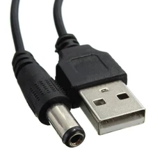 Высококачественный Универсальный USB A type Male to DC5.5 2,1 мм DC 5,5 кабель питания медный провод USB к DC кабель черного цвета