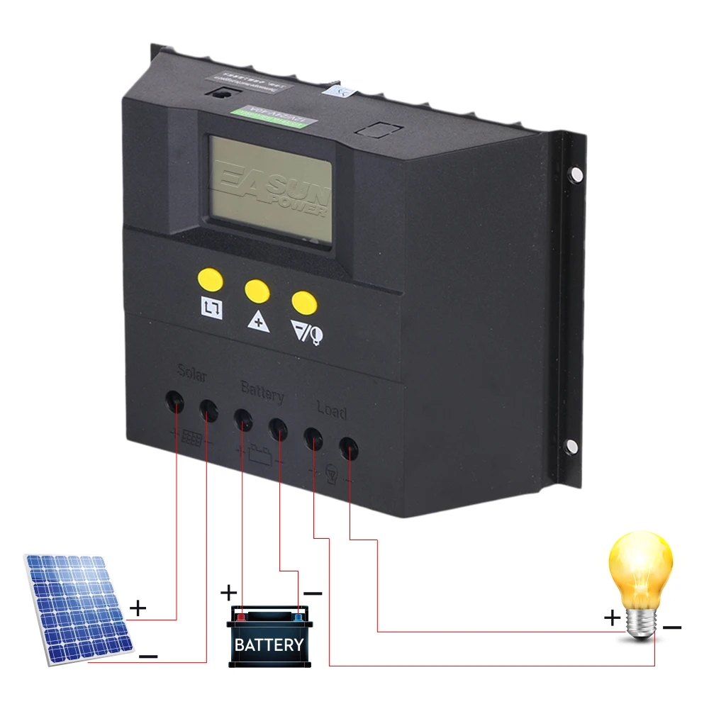Источник питания EASUN 60A 50A контроллер солнечной зарядки ЖК дисплей 12V24V