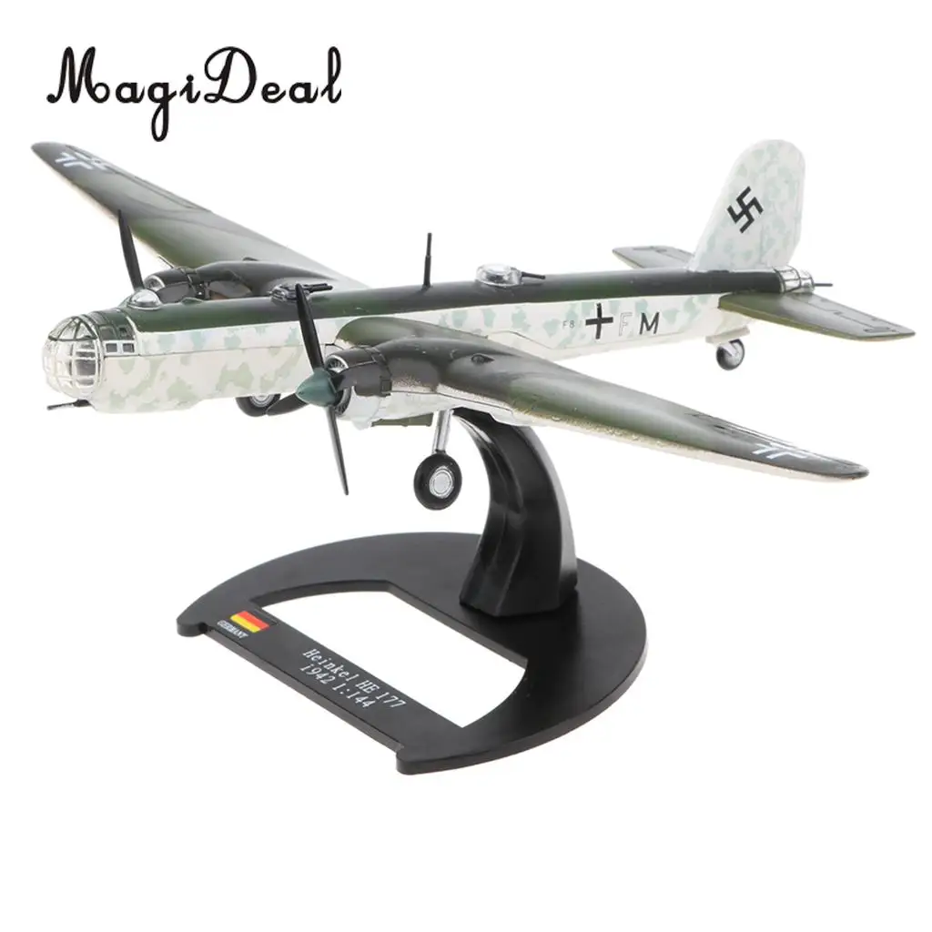 

Tooyful 1/144 Diecast Plane Model - Heinkel He 177 1942 Germany Bomber Warplane Helicopter Model Aircraft Toy Collectibles Decor