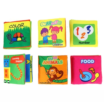 

0-36 Month Baby Toys Soft Cloth Books Rustle Sound Infant Early Learning Educational Stroller Toy For Newborn Crib Bed