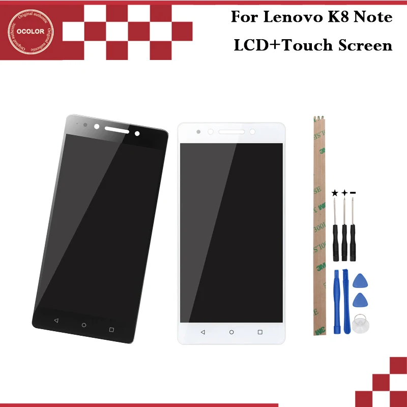 ocolor For Lenovo K8 Note LCD Display and Touch Screen 5.5&quot Mobile Phone Accessories With Tools And Adhesive | Мобильные