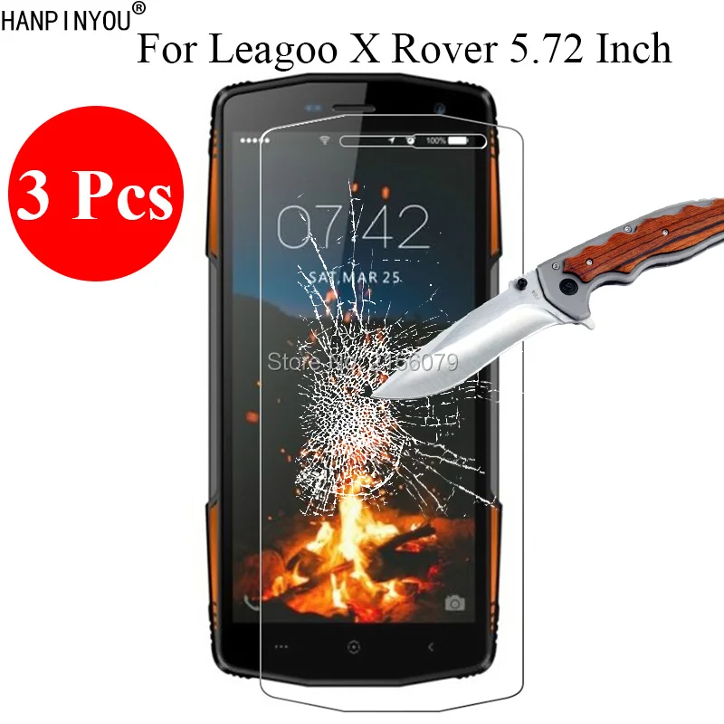 

3 Pcs/Lot New 9H 2.5D Tempered Glass Screen Protector For Leagoo X Rover XRover 5.72" Protective Film + Clean Tools