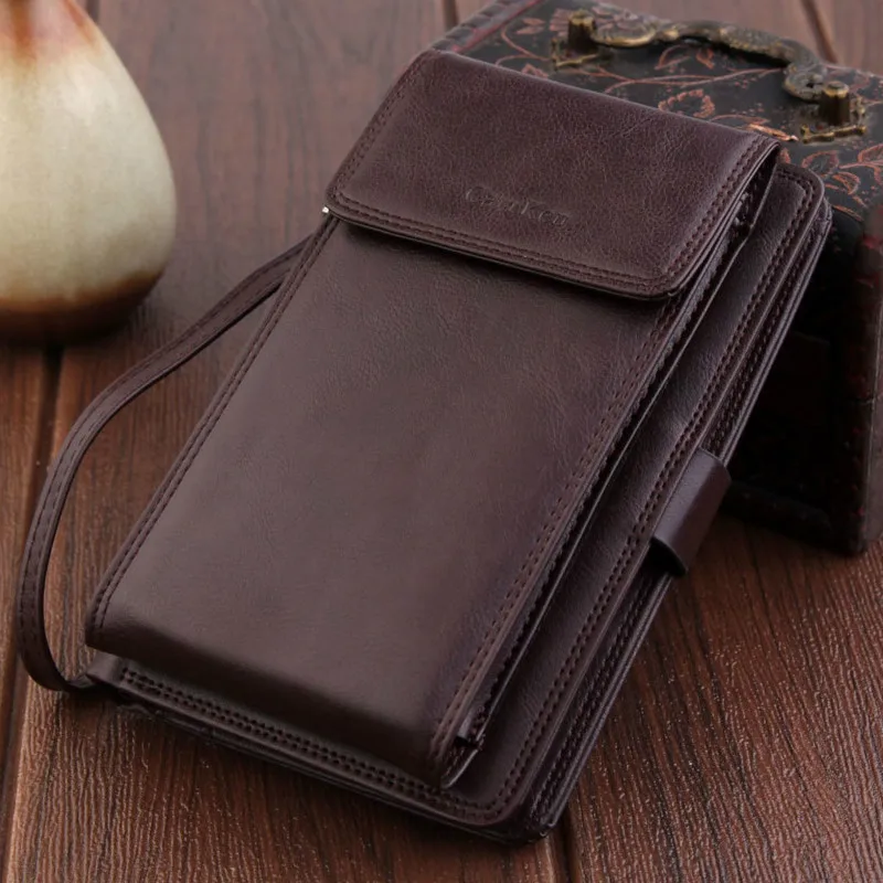 

2019 New Men Leather Zipper Coin Purses Simple Card Holder Clutch Handbag Function Mini Wallet