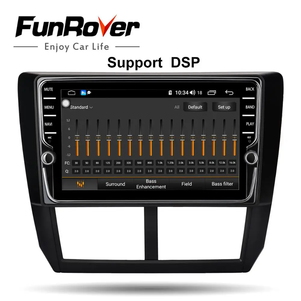 Funrover android 9,0 2 din автомобильный dvd мультимедийный плеер для Subaru Forester 2008-2012 радио gps Восьмиядерный 4G+ 64G Разделенный экран navi