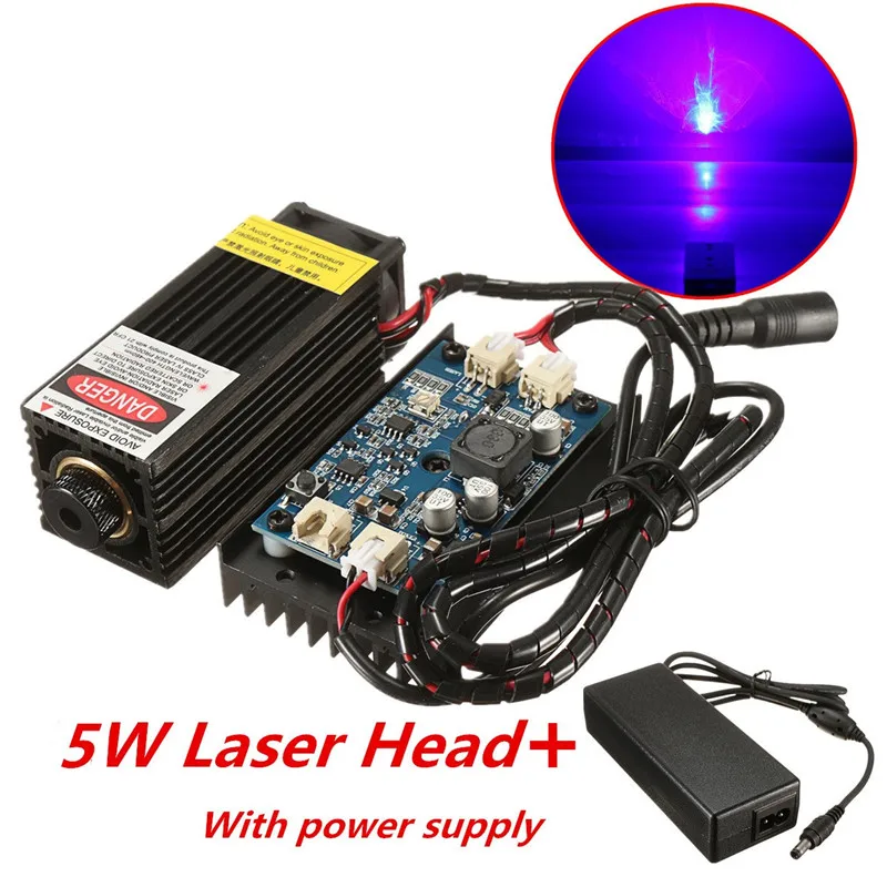 

DIY 5W Laser Head Engraving Module 450nm Blue Light Marking Engraver With TTL Modulation DIY Diode Metal Marking For Engraver