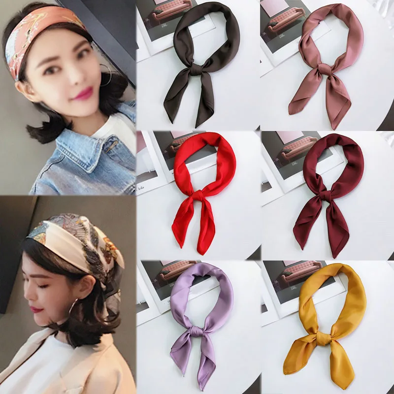 

Imitated Silk Fabric Comfortable Solid Color Soft 1PC 70*70cm 16 Colors Profession Or Work Bag Accessories Shawls Warm