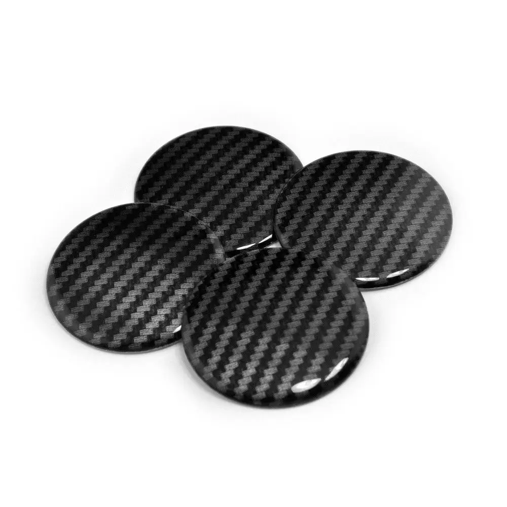 

4pcs New 50mm Hub Center Cap Stickers Carbon Fiber Stripe Car Emblem Durable Aluminum Hub Wheel Center Cap Cover Sticker